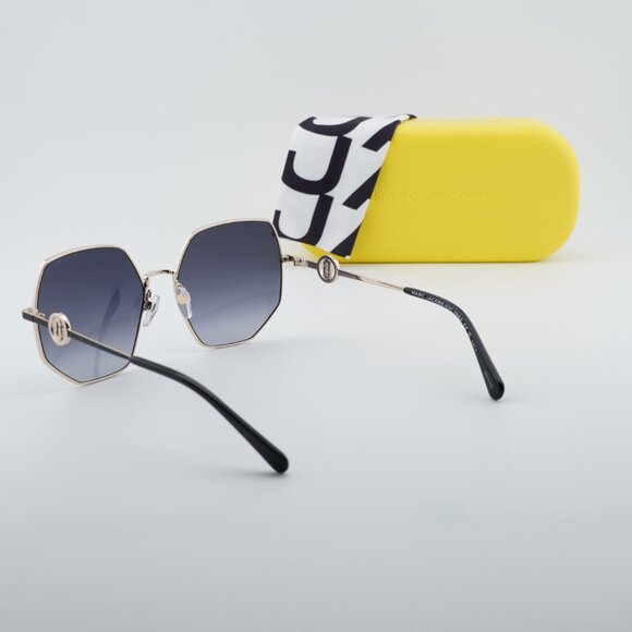 Marc Jacobs MARC 730/S 0RHL 9O Geometric Sunglasses - Black Gold\\Grey